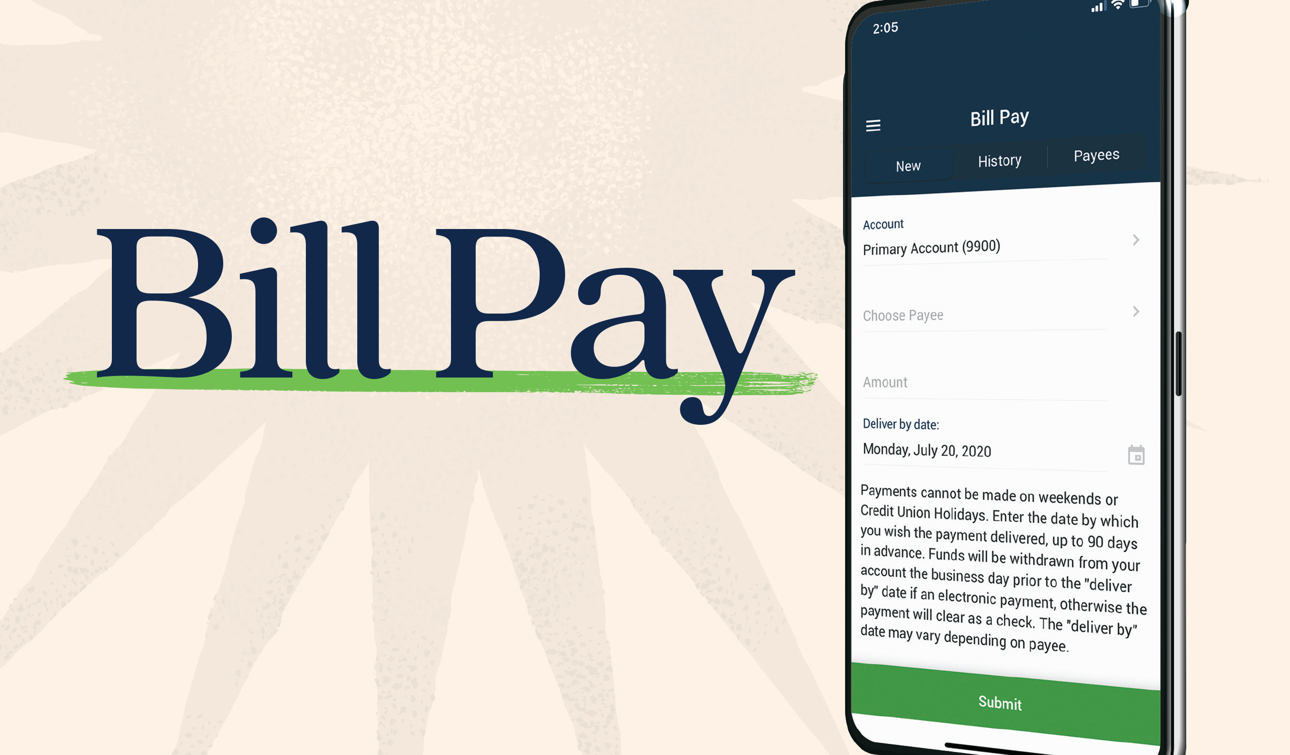 PEFCU Mobile Services: Bill Pay